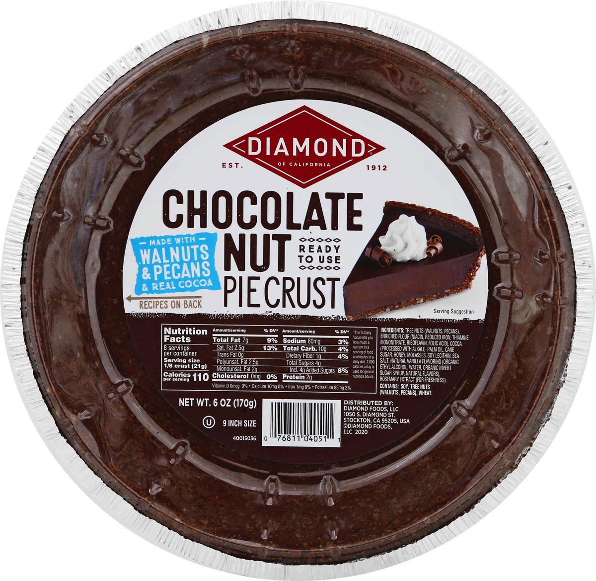 slide 9 of 9, Diamond 9 Inch Size Chocolate Nut Pie Crust 6 oz, 6 oz