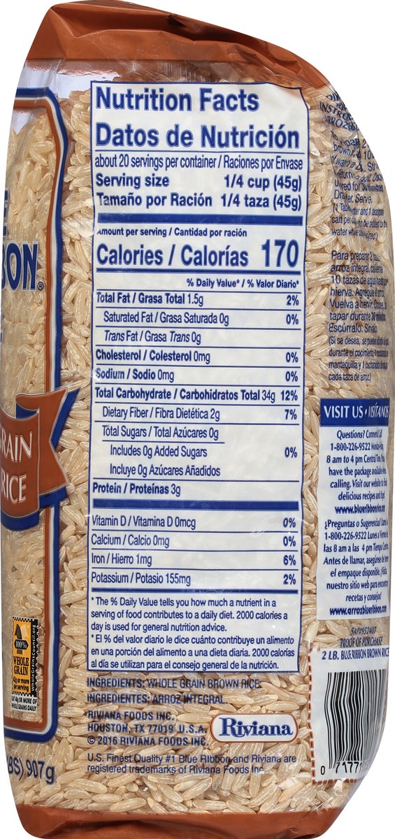 slide 6 of 9, Blue Ribbon Whole Grain Brown Rice 32 oz, 32 oz