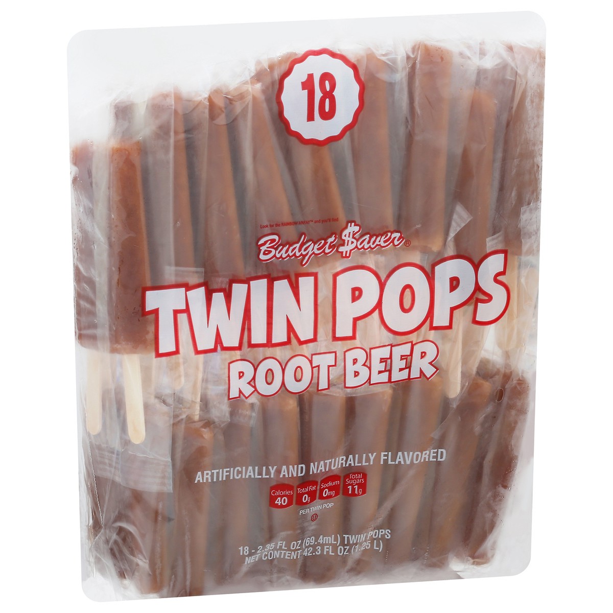 slide 9 of 13, Budget Saver Root Beer Twin Pops 18 - 2.35 fl oz Pops, 18 oz