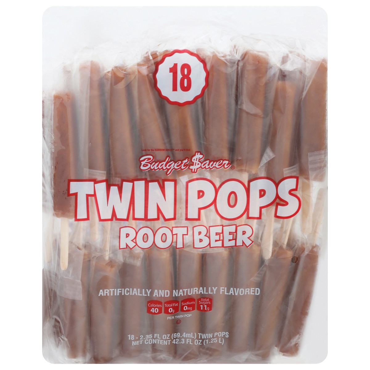 slide 3 of 13, Budget Saver Root Beer Twin Pops 18 - 2.35 fl oz Pops, 18 oz
