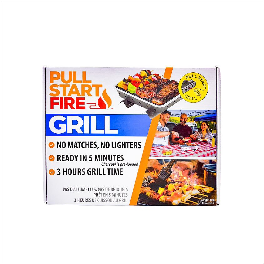 slide 1 of 1, Pull Start Fire Disposable Grill, 1 ct