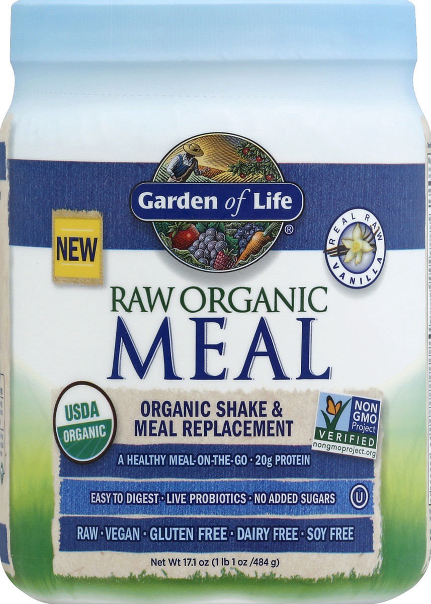 slide 2 of 2, Garden Of Life Organic Raw Meal Vanilla Meal Replacement Powder, 19.68 oz