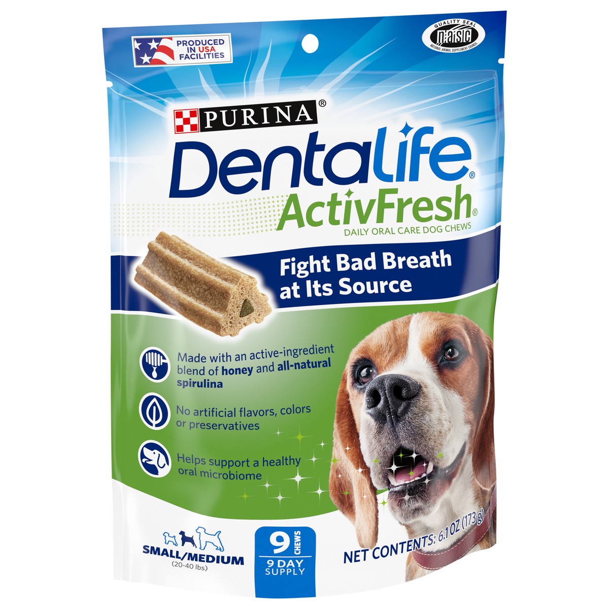 slide 5 of 9, DentaLife Purina DentaLife Dental Care Small/Medium Dog Chews, ActivFresh Daily Oral Care, 6.1 oz