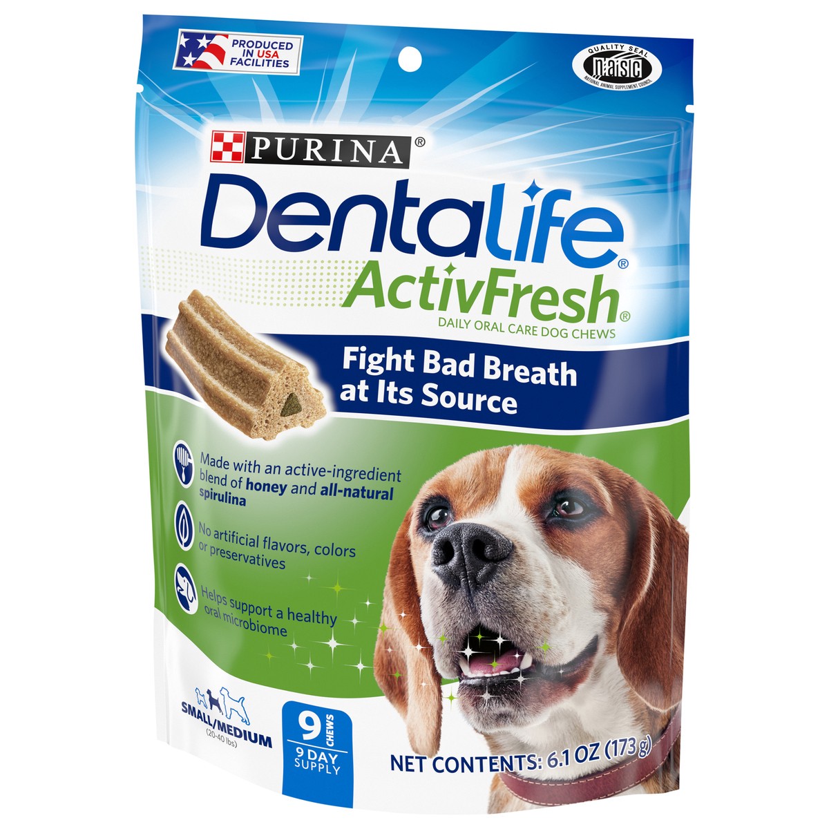 slide 8 of 9, DentaLife Purina DentaLife Dental Care Small/Medium Dog Chews, ActivFresh Daily Oral Care, 6.1 oz