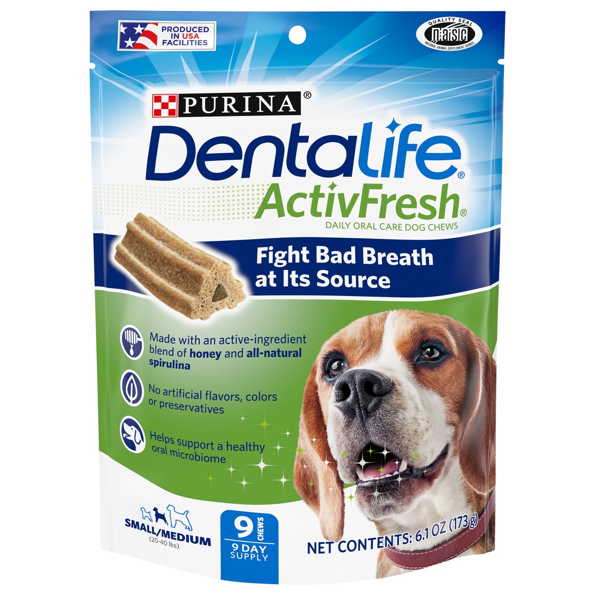 slide 1 of 9, DentaLife Purina DentaLife Dental Care Small/Medium Dog Chews, ActivFresh Daily Oral Care, 6.1 oz