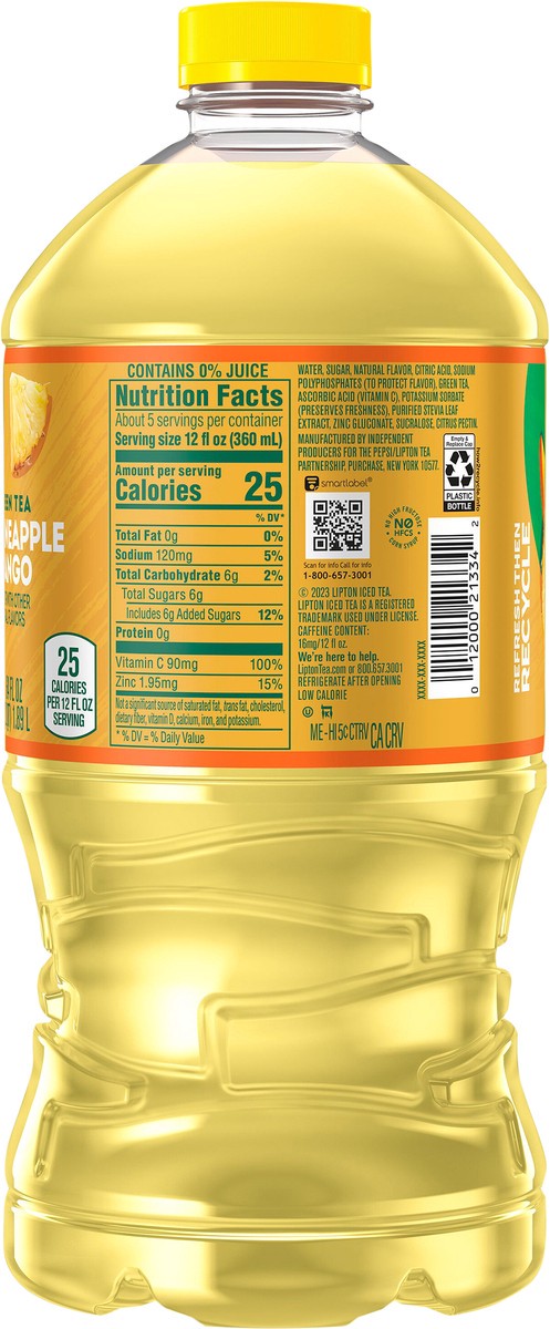 slide 4 of 4, Lipton Iced Tea Immune Support Green Tea Pineapple Mango64 Fl Oz, 