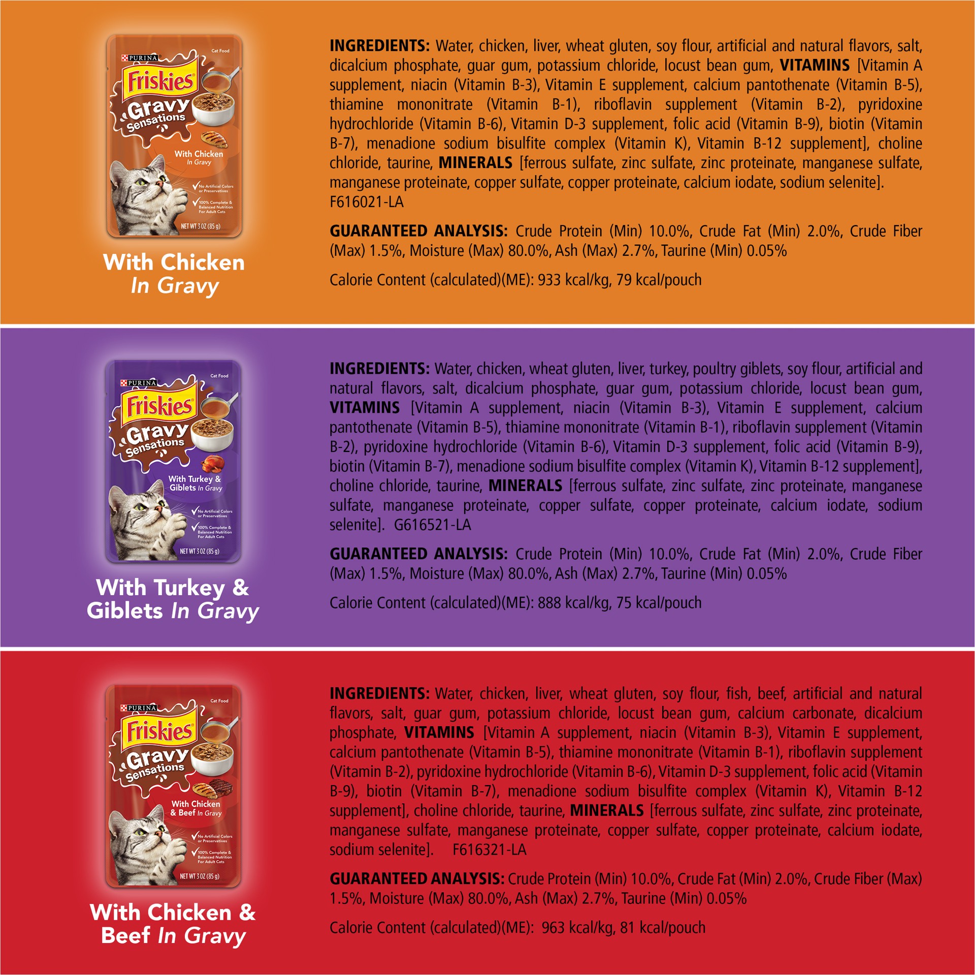 slide 3 of 7, Purina Friskies Gravy Sensations Wet Cat Food Poultry Pouches with Chicken, Turkey & Beef, 12 ct; 3 oz