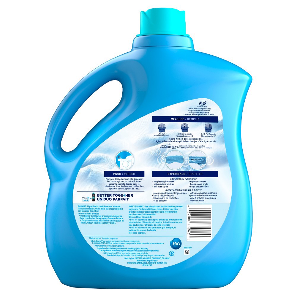 slide 2 of 8, Downy Cool Cotton Scent Ultra Liquid Fabric Conditioner and Fabric Softener -129 fl oz, 129 fl oz