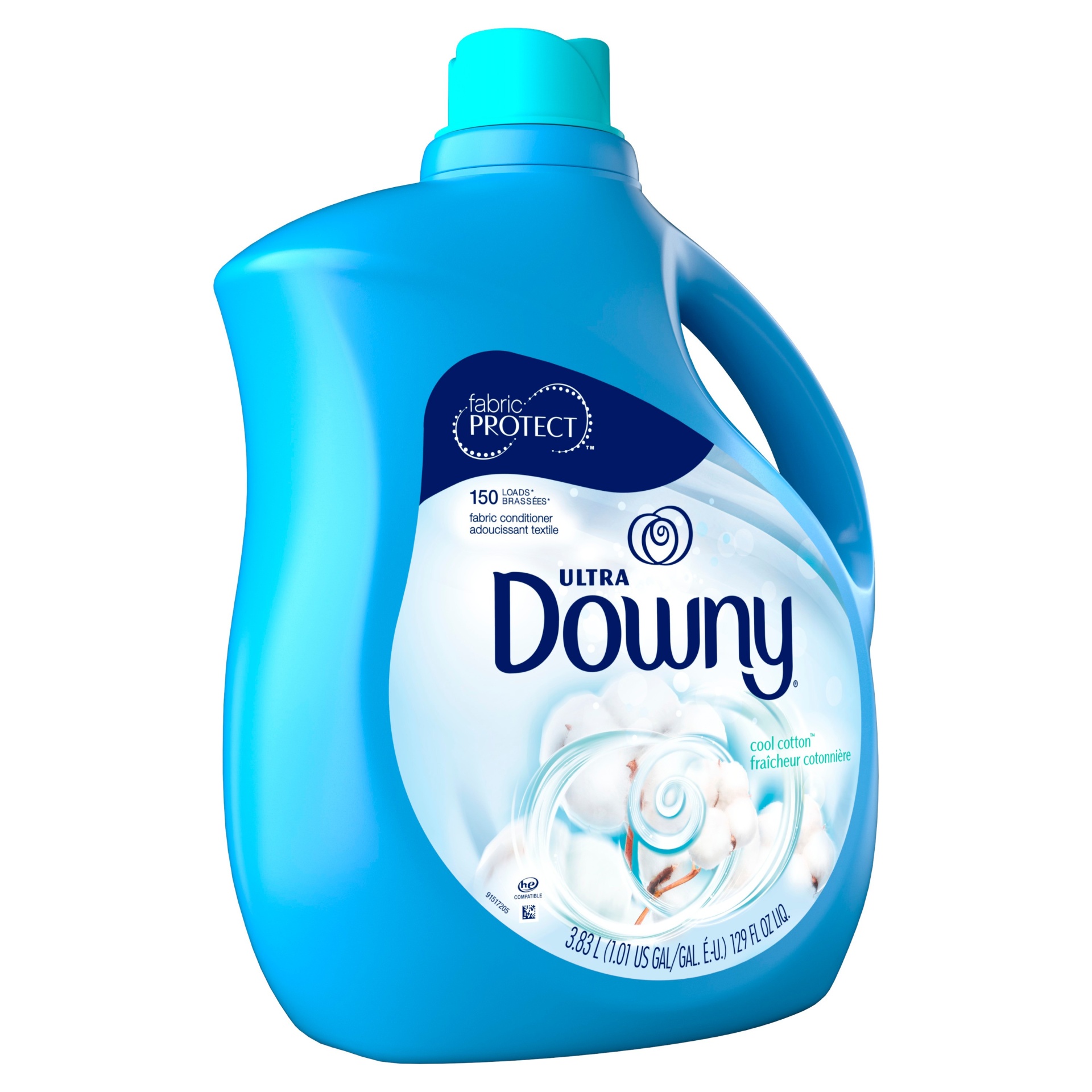 slide 1 of 8, Downy Cool Cotton Scent Ultra Liquid Fabric Conditioner and Fabric Softener -129 fl oz, 129 fl oz