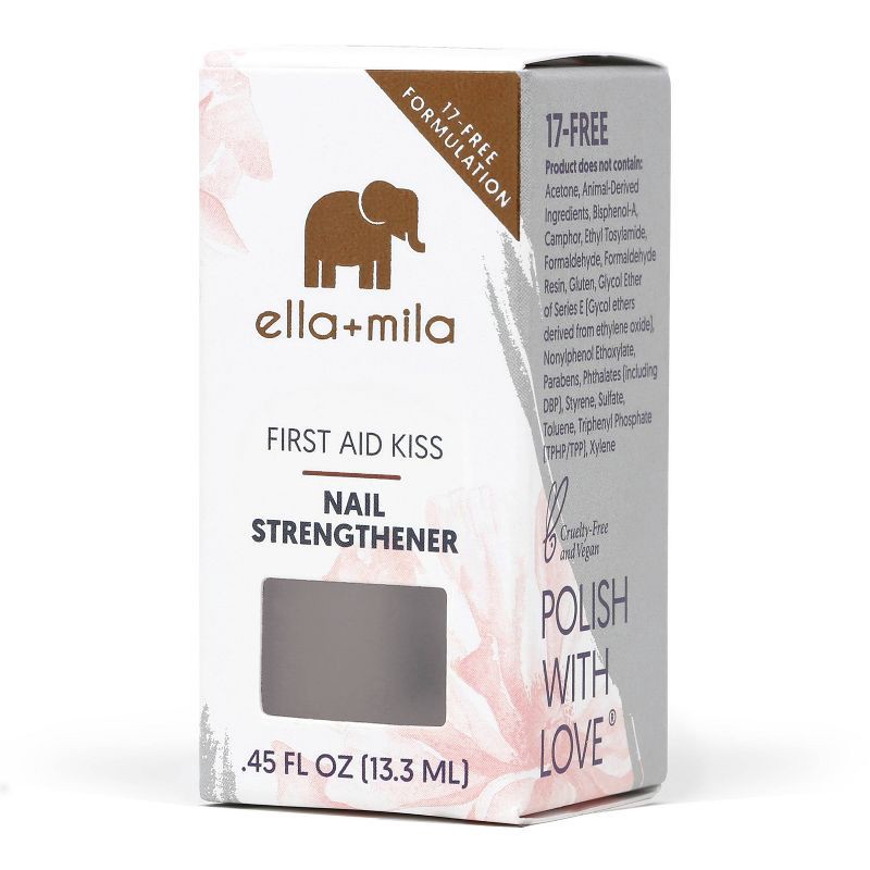 slide 2 of 4, ella+mila Nail Care Nail Strengthener (First Aid Kiss) - 0.45 fl oz, 0.45 fl oz