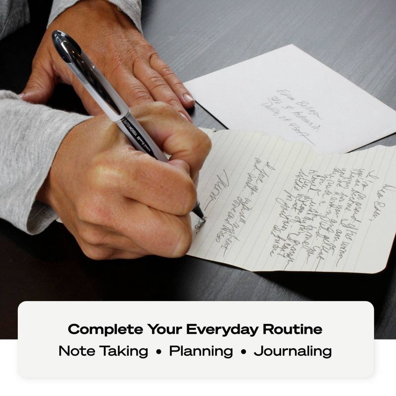 slide 7 of 8, uniball Vision Elite Black Rollerball Pens 3ct Capped 0.8mm Bold Pen: Fade & Water-Resistant, Pocket Clip, Stationery, 3 ct