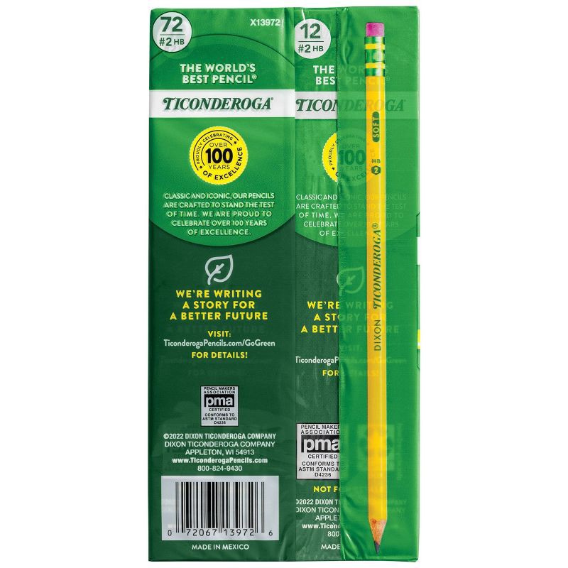 slide 4 of 7, 72ct Ticonderoga Wood #2 Pencil Yellow, 72 ct