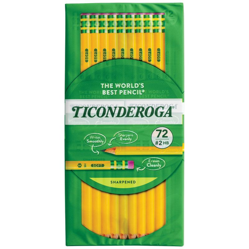 slide 1 of 6, 72ct Ticonderoga Wood #2 Pencil Yellow, 72 ct