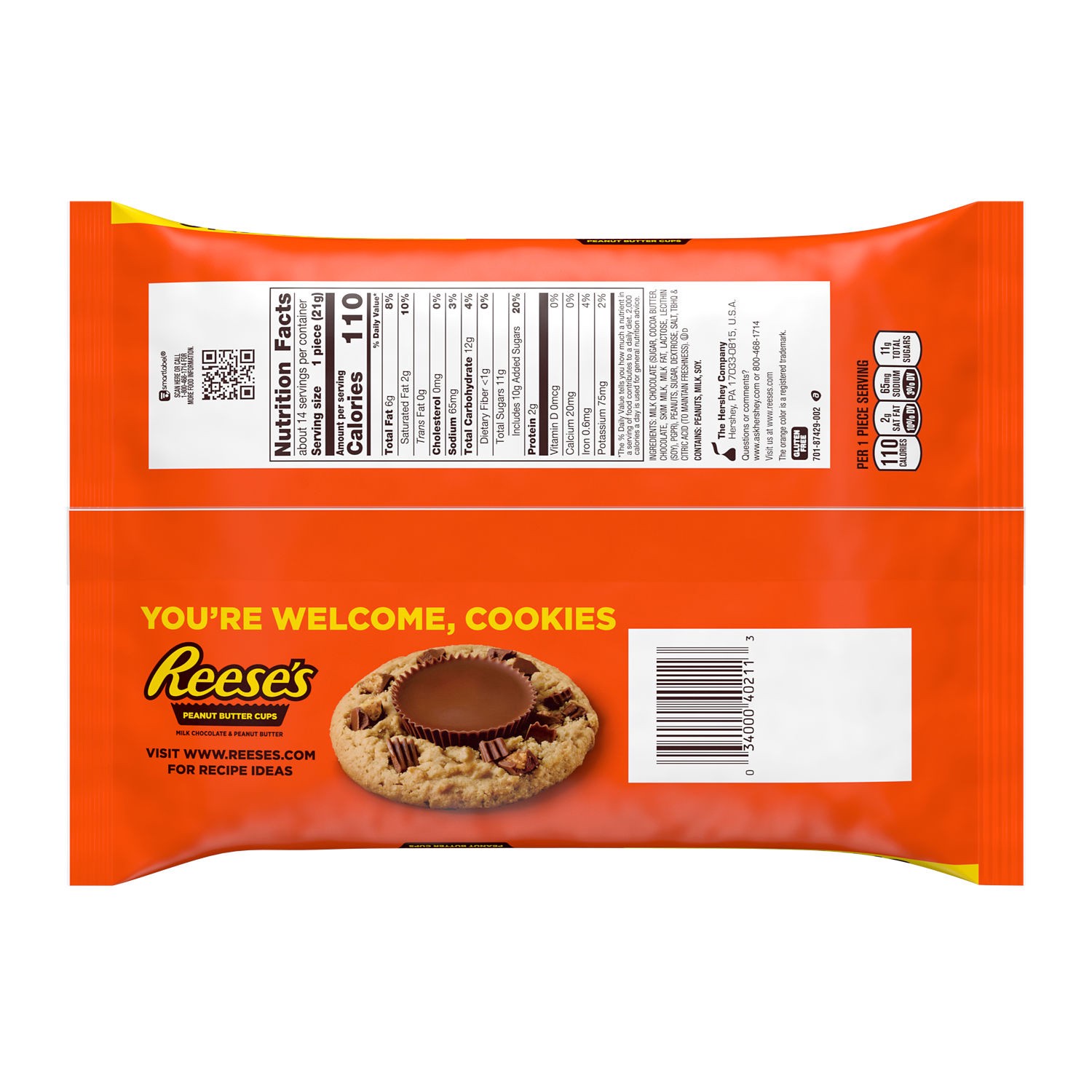slide 8 of 8, Reese's Milk Chocolate Snack Size Peanut Butter Cups, Candy Bag, 10.5 oz, 10.5 oz