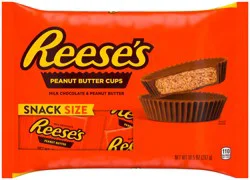 Reese's Milk Chocolate Snack Size Peanut Butter Cups Candy, 10.5 oz Bag