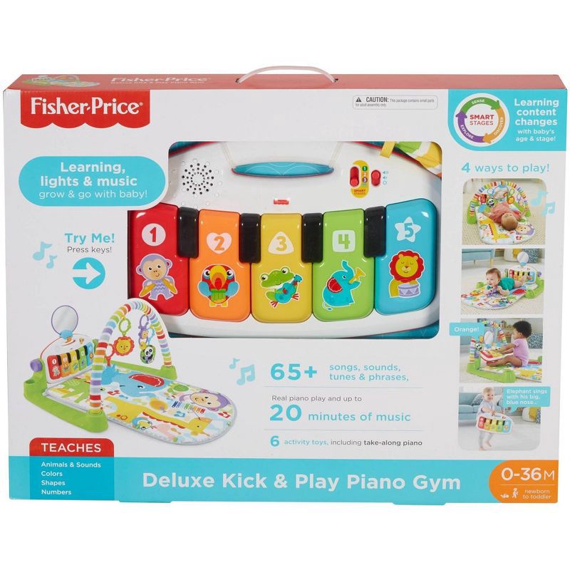 slide 3 of 6, Fisher-Price Deluxe Kick & Play Piano Gym, 1 ct