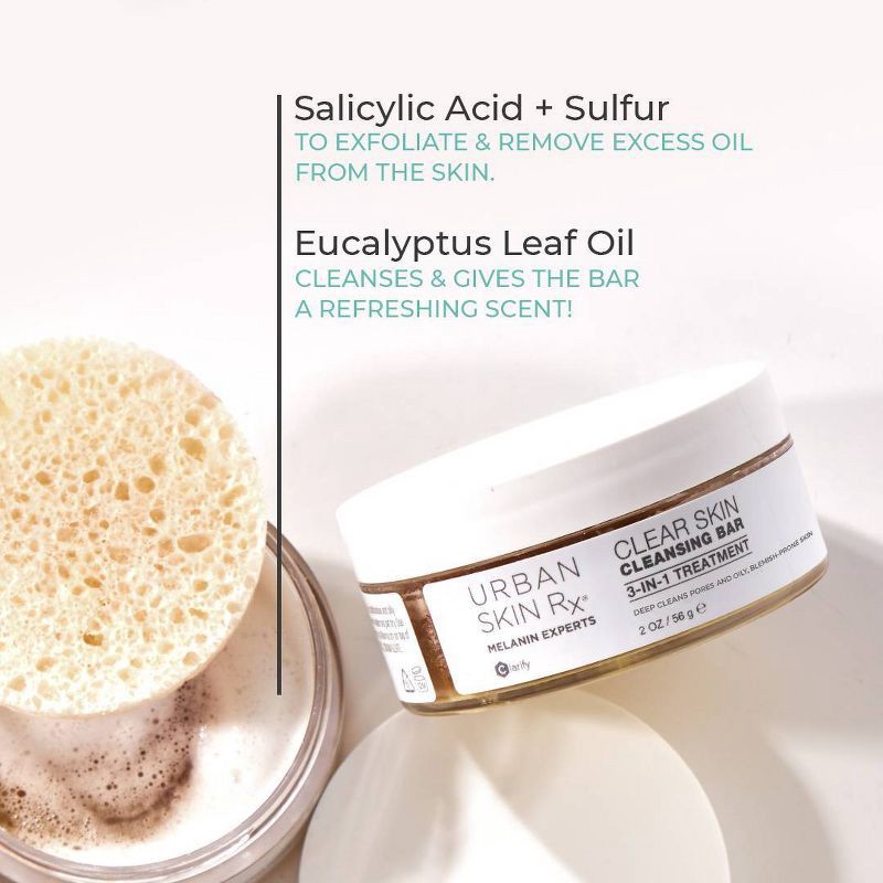 slide 4 of 6, Urban Skin Rx 3-in-1 Clear Skin Cleansing Bar - 2.0oz, 2 oz