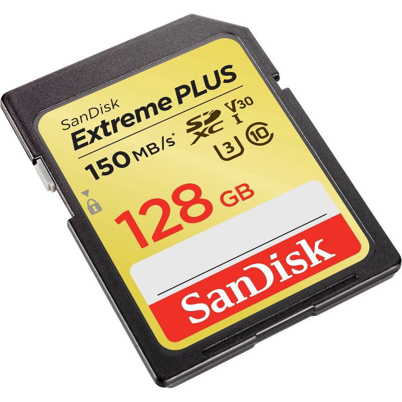 slide 2 of 3, SanDisk Extreme PLUS 128GB SD UHS-I Memory Card: 150 Mbps Transfer Speed, 1 ct