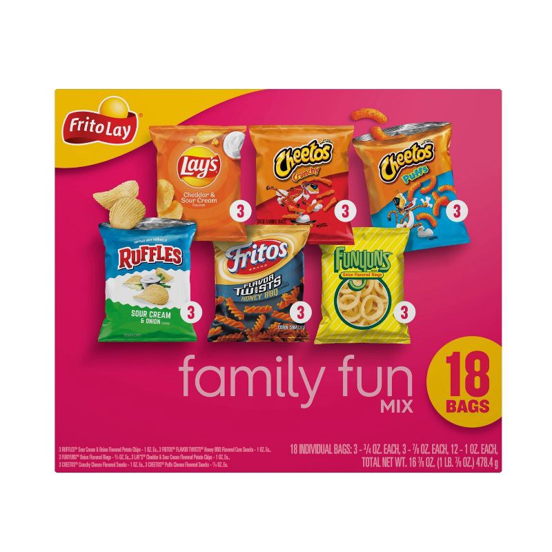 slide 2 of 7, Frito-Lay Variety Pack Family Fun Mix - 18ct, 18 ct