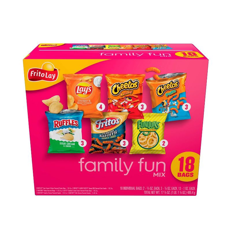 slide 1 of 7, Frito-Lay Variety Pack Family Fun Mix - 18ct, 18 ct