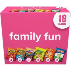 Frito-Lay Variety Pack Fun Mix - 18ct: Cheddar, Barbecue, Honey, Onion, Sour Cream