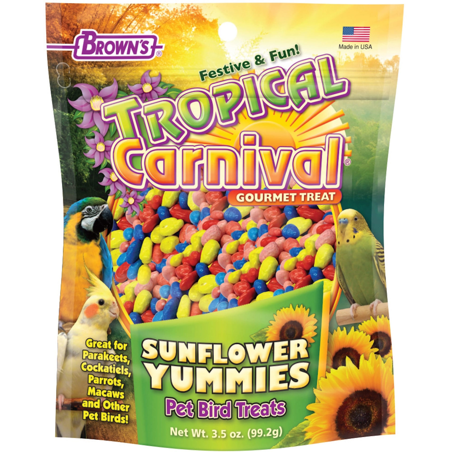 slide 1 of 1, Brown's Tropical Carnival Sunflower Yummies Bird Treats, 3.5 oz