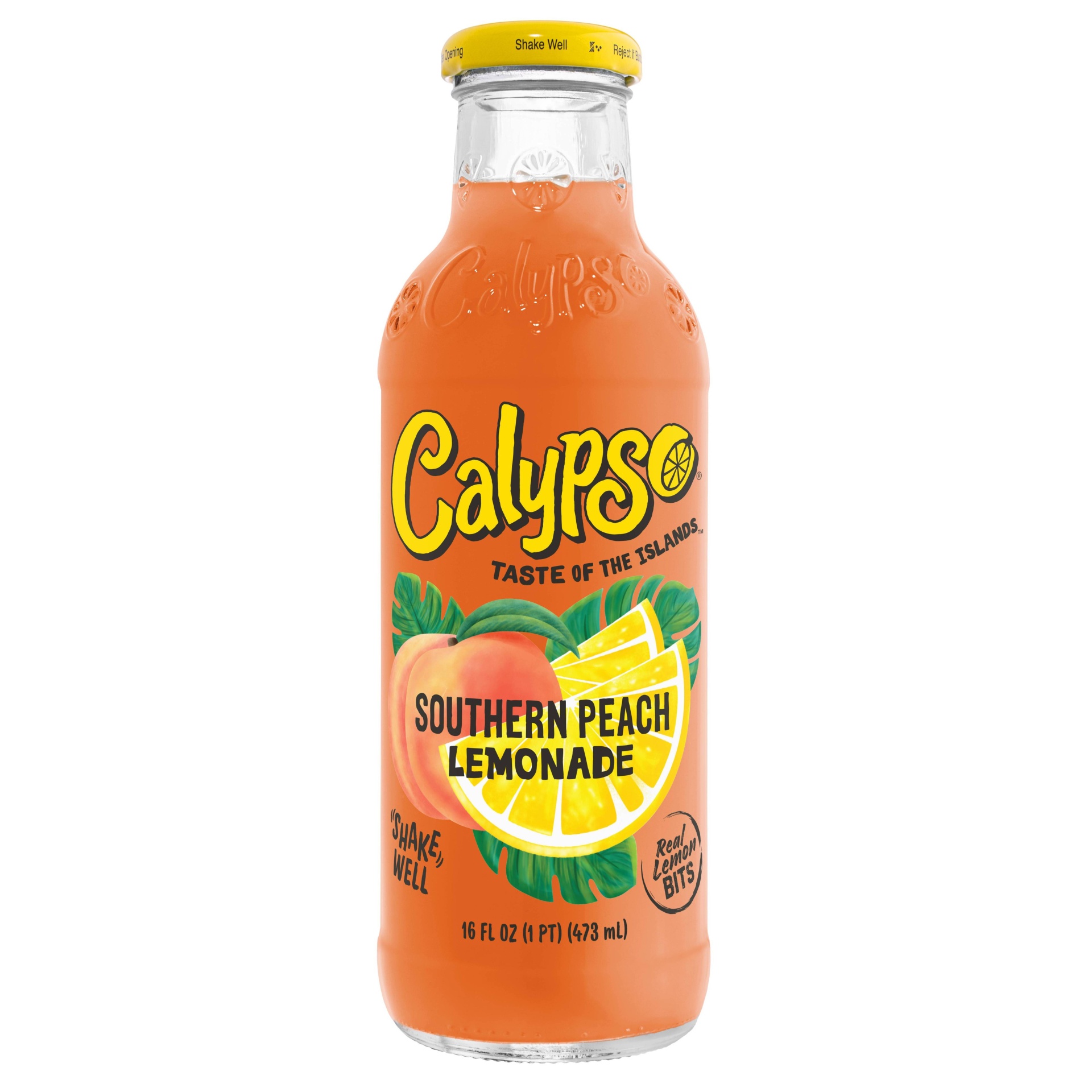 slide 1 of 3, Calypso Lemonade Calypso Southern Peach Lemonade Glass Bottle, 16 fl oz
