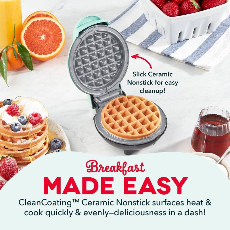 slide 4 of 6, Dash Mini Maker Waffle - Aqua, 1 ct