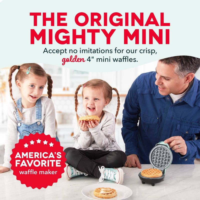 slide 5 of 6, Dash Mini Maker Waffle - Aqua, 1 ct