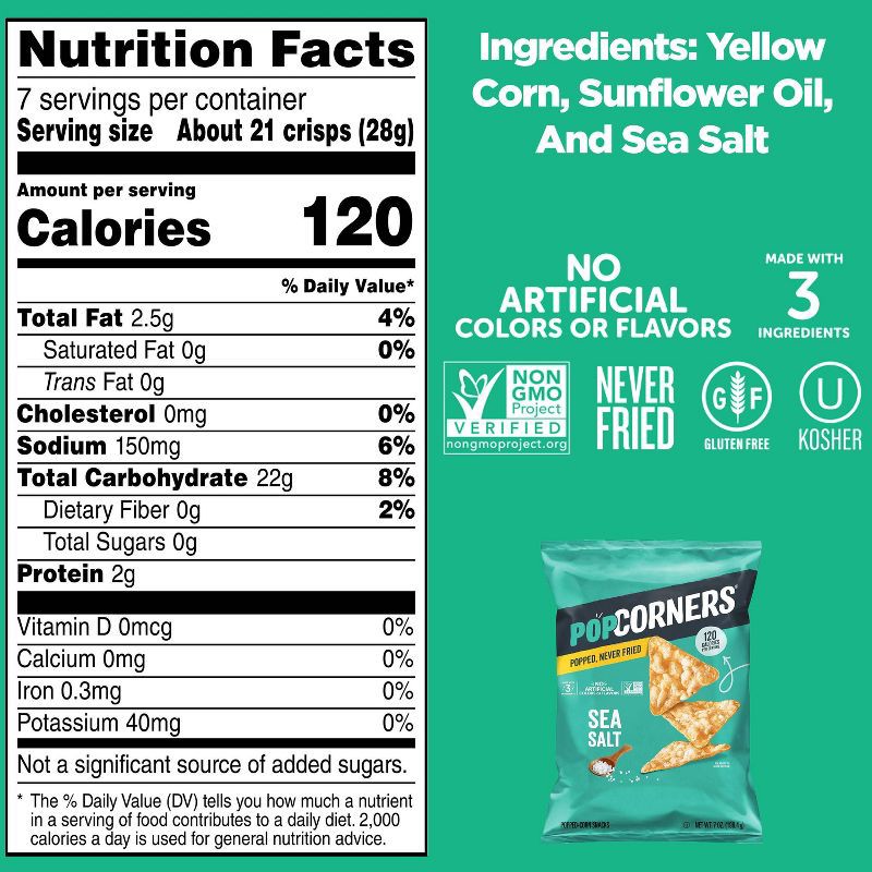 slide 3 of 7, Popcorners Sea Salt Sharing Size - 7oz, 7 oz