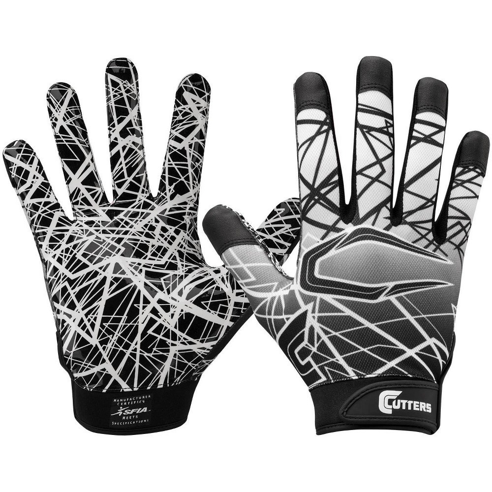 slide 2 of 4, Shock Doctor Cutters Game Day Receiver Adult Gloves Black - M, 1 ct