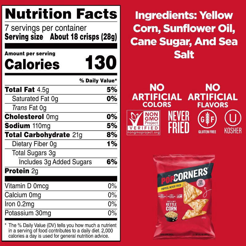slide 3 of 8, Popcorners Kettle Corn Snacks Sharing Size - 7oz, 7 oz