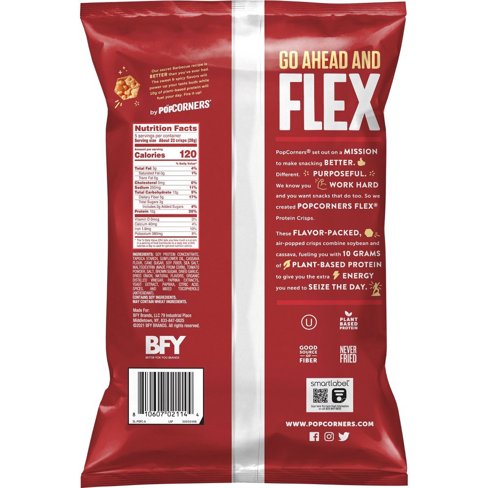 slide 3 of 3, Flex PopCorners Flex Protein Crisps Barbecue Flavored 5 Oz, 5 oz