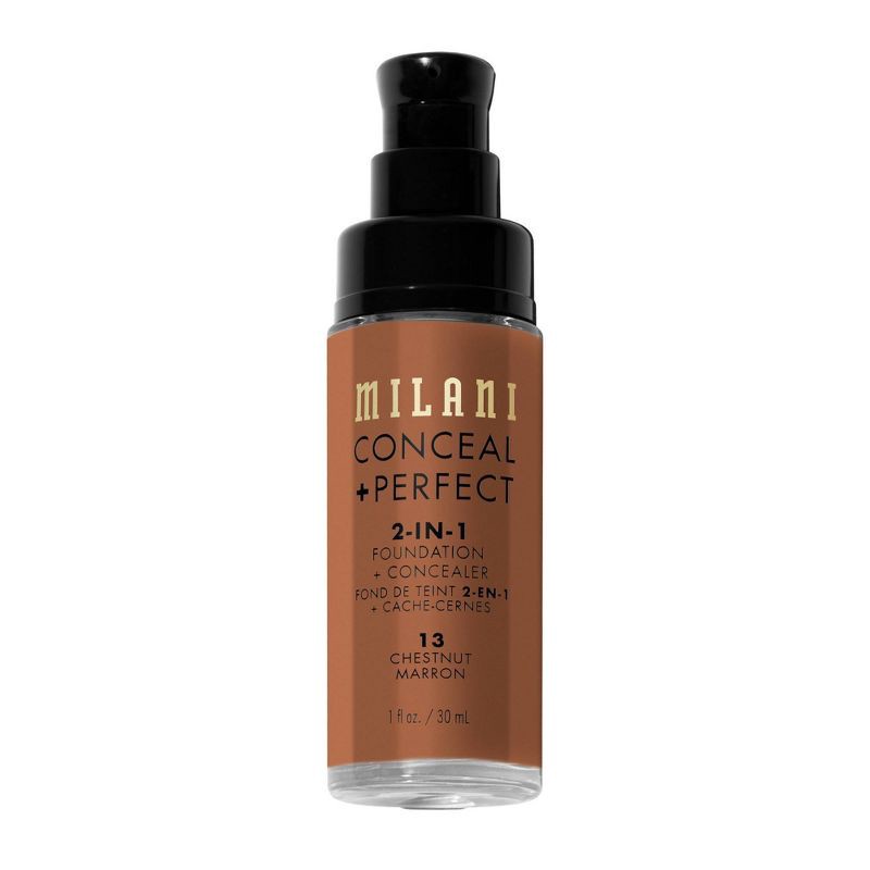 slide 4 of 6, Milani Conceal + Perfect 2-in-1 Foundation + Concealer - Chestnut 13 - 1 fl oz, 13 x 1 fl oz