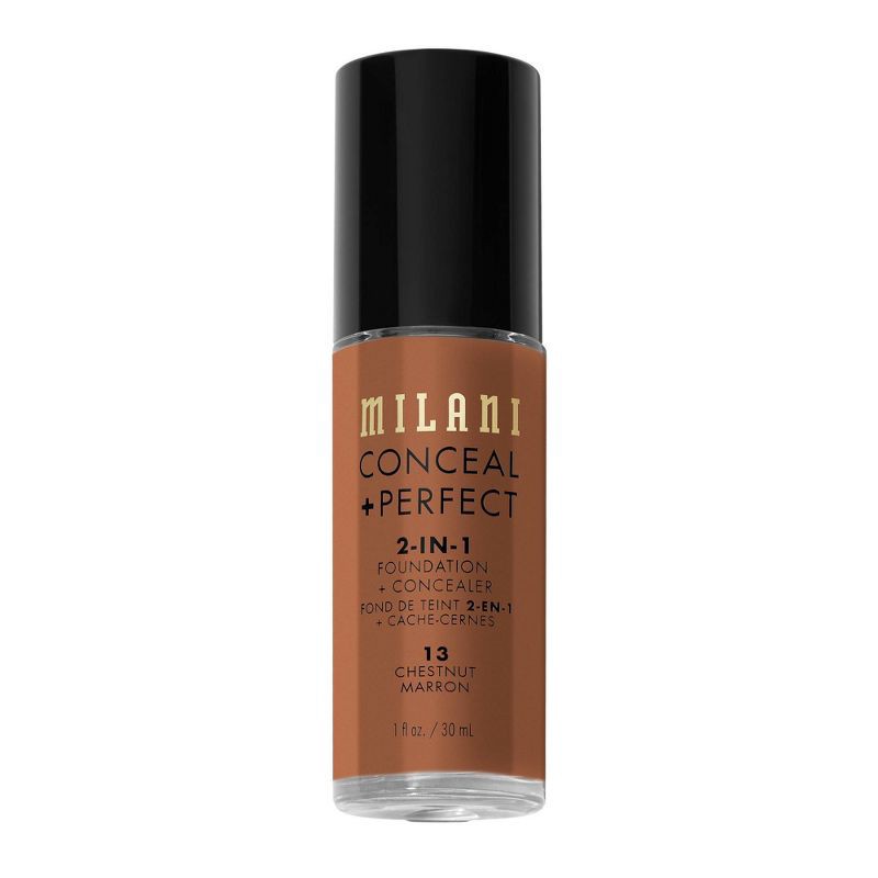 slide 5 of 6, Milani Conceal + Perfect 2-in-1 Foundation + Concealer - Chestnut 13 - 1 fl oz, 13 x 1 fl oz