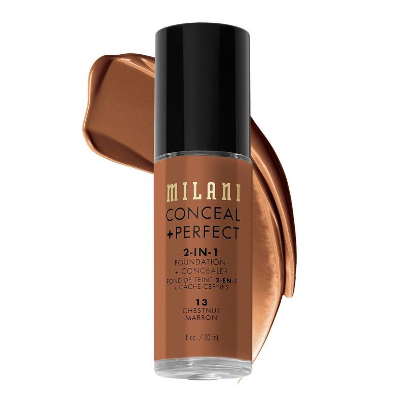 slide 1 of 6, Milani Conceal + Perfect 2-in-1 Foundation + Concealer - Chestnut 13 - 1 fl oz, 13 x 1 fl oz