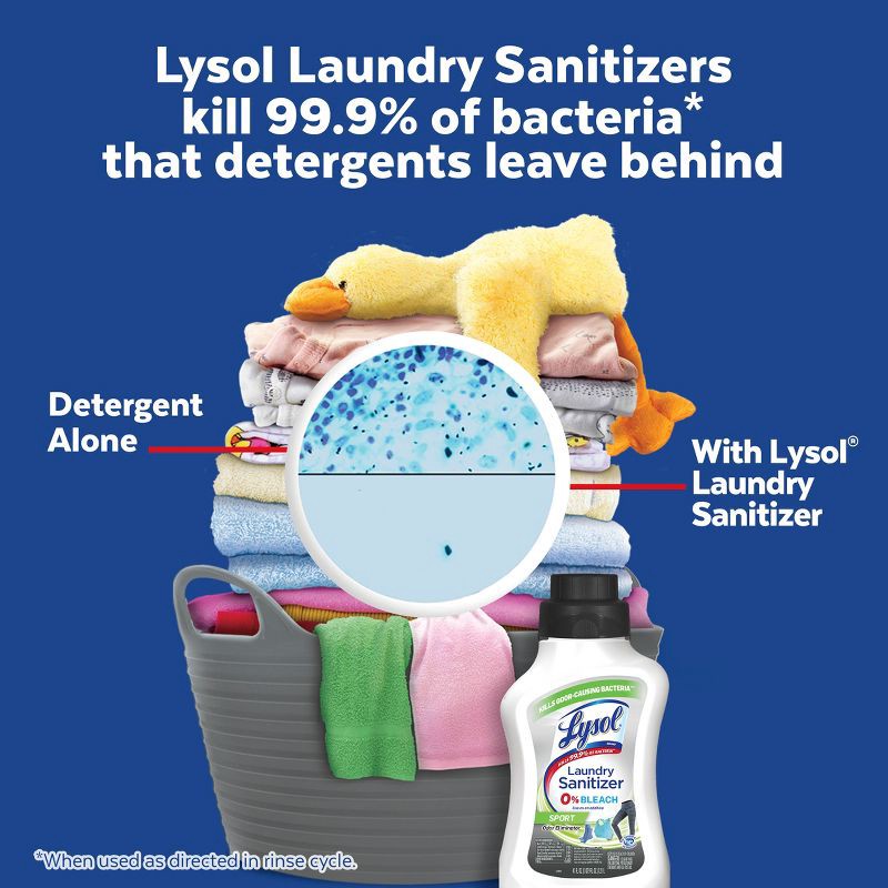 slide 3 of 7, Lysol Laundry Sanitizer Sport 0% Bleach - 41oz, 41 oz