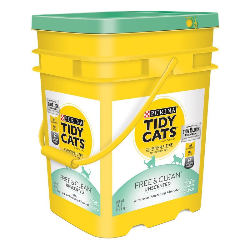 slide 4 of 5, Purina Tidy Cats Free & Clean Unscented Clumping Scoop Cat & Kitty Litter for Multiple Cats - 35lbs, 35 lb