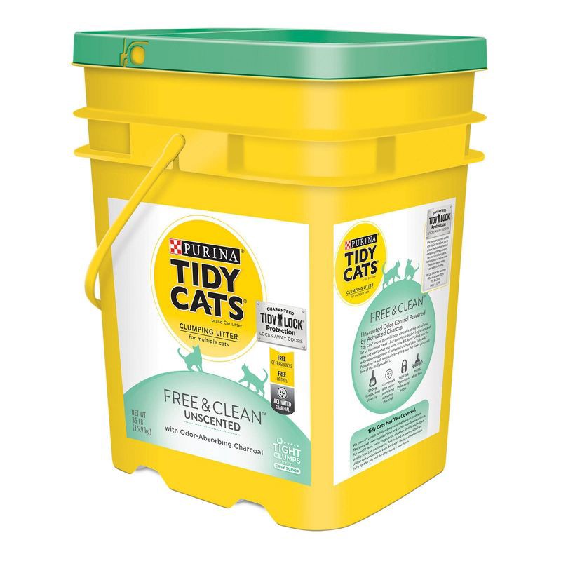 slide 5 of 5, Purina Tidy Cats Free & Clean Unscented Clumping Scoop Cat & Kitty Litter for Multiple Cats - 35lbs, 35 lb