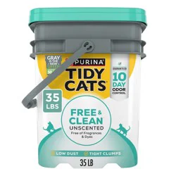 Purina Tidy Cats Free & Clean Unscented Clumping Scoop Cat & Kitty Litter for Multiple Cats - 35lbs