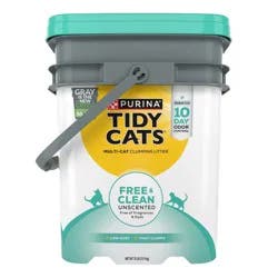 Purina Tidy Cats Free & Clean Unscented Clumping Scoop Cat & Kitty Litter for Multiple Cats - 35lbs
