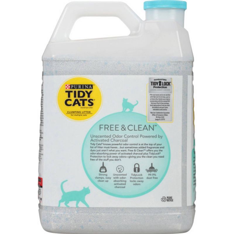 slide 2 of 5, Purina Tidy Cats Free & Clean Unscented Clumping Scoop Cat & Kitty Litter for Multiple Cats - 20lbs, 20 lb