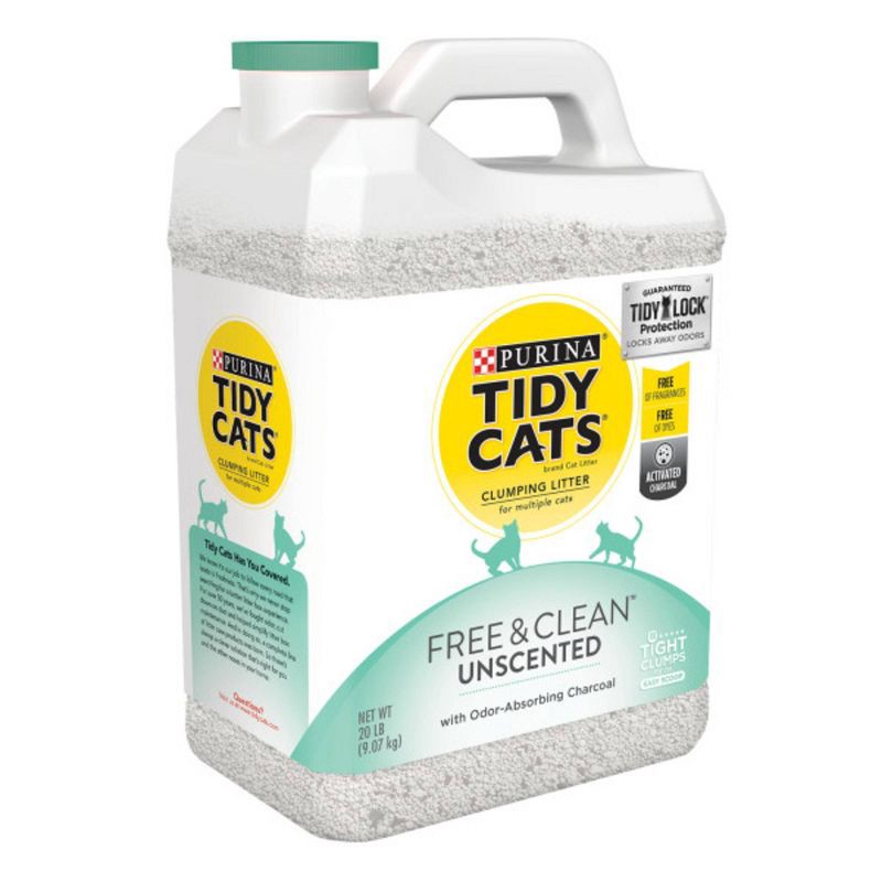 slide 4 of 5, Purina Tidy Cats Free & Clean Unscented Clumping Scoop Cat & Kitty Litter for Multiple Cats - 20lbs, 20 lb