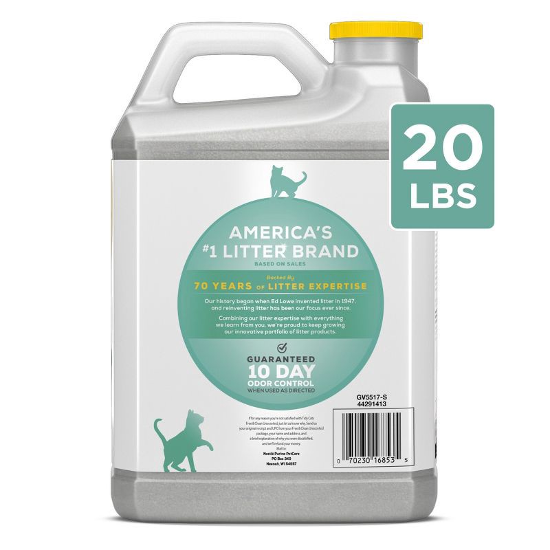 slide 6 of 11, Purina Tidy Cats Free & Clean Unscented Eliminate Cat Odor Clumping Cat Litter for Multiple Cats - 20lbs, 20 lb