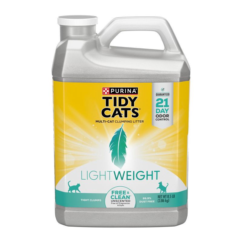 slide 1 of 8, Purina Tidy Cats Free & Clean Unscented Clumping Scoop Cat & Kitty Litter for Multiple Cats - 8.5lbs, 8.5 lb