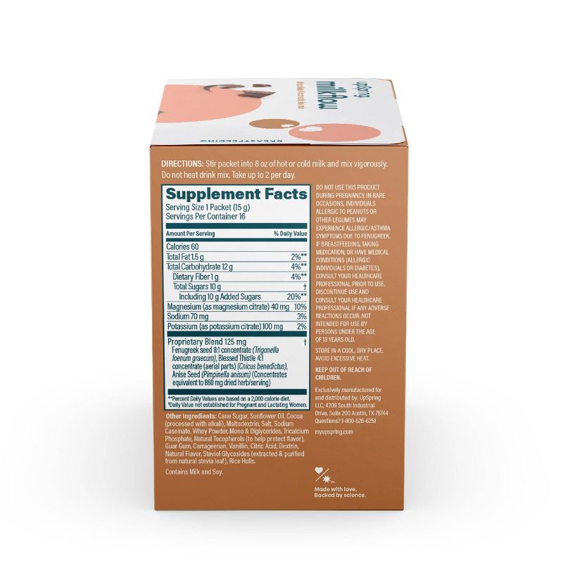 slide 6 of 6, UpSpring MilkFlow Drink Mix Breastfeeding Supplement with Electrolytes - 16ct - Chocolate Flavor, 16 ct