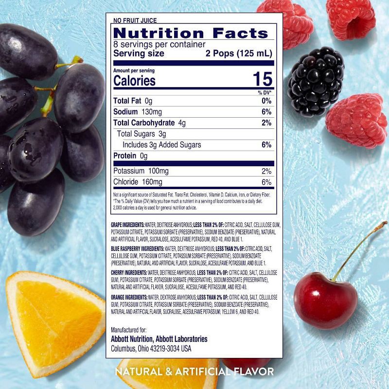 slide 7 of 9, Pedialyte Electrolyte Solution Freezer Pops Variety Pack - 33.6 fl oz, 33.6 fl oz