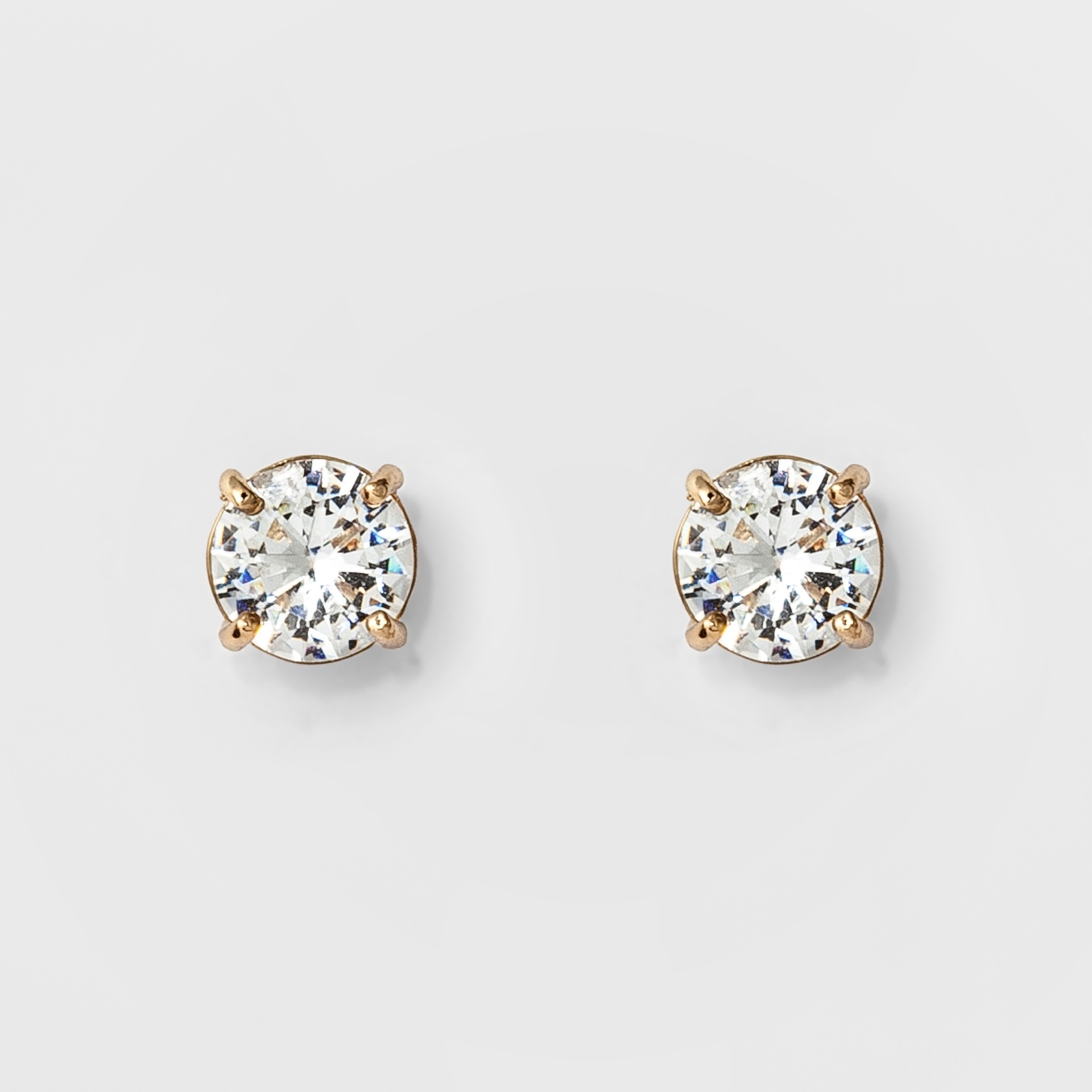 slide 1 of 2, Women's Round Crystal Stud Earring - A New Day Gold, 1 ct