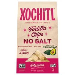 Xochitl Mexican-Style No Salt Corn Tortilla Chips 10 oz Made with Avocado Oil