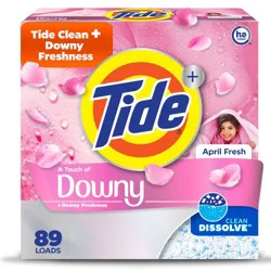 Tide + Downy April Fresh HE Deep Cleaning Concentrated Laundry Detergent Powder 89 Loads - 132oz